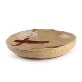 Glazed Terracotta Bowl, Beige & Maroon - Eyaas